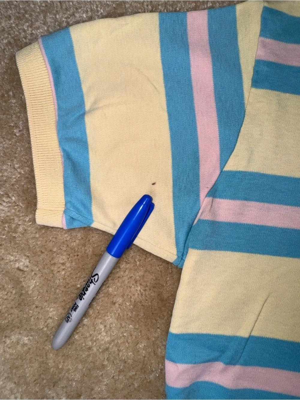 Polo Ralph Lauren Polo Shirt Mens L Yellow Blue Stripe Pink Casual
